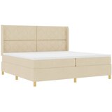  Krevet s opruga kutije s LED trakama Krema 200 x 200 cm tkanina | shoptok.hr