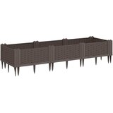  Vrtna sadilica s klinovima smeđa 125 x 40 x 28,5 cm PP | shoptok.hr