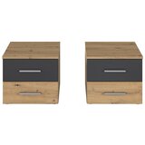 Lesnina-XXXL nočna omarica foster, hrast, siva, 2 kos | Shoptok.si