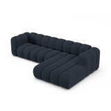 Micadoni Temno modra kotna sedežna garnitura iz šenilje (desni kot/z ležalnikom) Lupine – | Shoptok.si