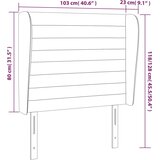  Vzglavje z ušesi temno modra 103x23x118/128 cm žamet | Shoptok.si