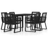  7-dijelni vrtni blagovaonski set crni | shoptok.hr