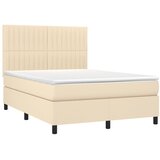  Krevet s oprugama i madracem krem 140x200 cm od tkanine | shoptok.hr