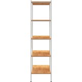 vidaXL 5-nadstropni regal s policami bel in hrast 80x40x163 cm | Shoptok.si