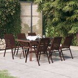  7-dijelni vrtni blagovaonski set smeđe-crni | shoptok.hr