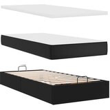 vidaXL Otomanski posteljni okvir z vzmetnicami črn 160x200cm um. usnje | Shoptok.si