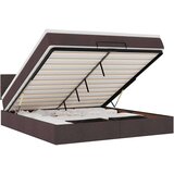 vidaXL Otomanski posteljni okvir z vzmetnico temno rjava 180x200 cm | Shoptok.si