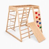Ginger Home Детска Дървена Катерушка Пързалка, Стълби и Стена за Катерене, 119.5x109.5x119.5 см Cijene