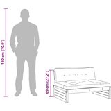 3 Komad Sekcionalna sofa Čvrsto borovo drvo Vosak Smeđa - Vosak smeđa bor srednja sofa | shoptok.hr