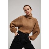 Marisse Dark Beige Turtleneck Sweater With Puffed Sleeves Cijene
