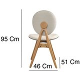 Hanah home Set trpezarijskih stolica na dodir, 52x91x44 cm, bež | Eponuda.ba