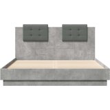  Okvir kreveta s uzglavljem LED siva boja betona 150 x 200 cm | shoptok.hr