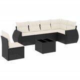  7-dijelni set vrtnih sofa od poliratana s jastucima crni | shoptok.hr