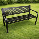  Vrtna kovinska klop s naslonom 120 cm - črna | Shoptok.si