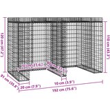  Gabionski zid za kante za smeće 192x91x120 cm pocinčano željezo | shoptok.hr