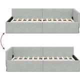 vidaXL Kotna postelja Svetlo siva 100 x 200 cm Samet in sodobno leseno | Shoptok.si