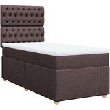 vidaXL Box spring postelja z vzmetnico temno rjava 100x200 cm blago, (21292096) | Shoptok.si