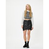Koton Cargo Faux Leather Mini Skirt with Pockets Standard Waist | shoptok.hr