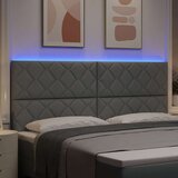  LED glava kreveta Svijetlo siva 200 cm tkanina | Eponuda.com