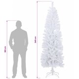  Umjetno vitko božićno drvce 240 cm PVC i čelik Bijela | shoptok.hr