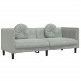  2-dijelni set sofa s jastucima svjetlosivi baršunasti | shoptok.hr