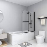 vidaXL Sklopiva vrata za tuš-kabinu s 2 ploče ESG 95 x 140 cm crna Cijene