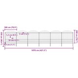  Vrtna ograda s vrhom koplja Čelik 1070x200 cm Crna | shoptok.hr