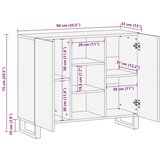  Pomoćni ormarić Smeđa 90 x 33 5 x 75 cm Čvrsto drvo manga | shoptok.hr