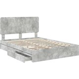  Postelja s shranjevanjem z vzglavjem Betonsko siva 150 x 200 cm, (5000105933) | Shoptok.si