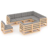  Sedežna garnitura 9-delna z blazinami trdna borovina | Shoptok.si