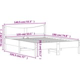  Okvir kreveta bez madraca voštano smeđi 135x190 cm od borovine | shoptok.hr