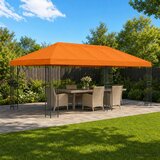 Paviljon s bočnim stranama 6 x 3 m Narančasta Poliester i čelik | shoptok.hr