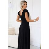 Numoco 411-12 CRYSTAL Shiny Long Dress Neckline - BLACK | ePonuda.com