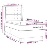 Box spring postelja z vzmetnico temno siv 90x190 cm žamet, (20789720) | Shoptok.si