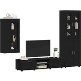  Set TV komoda s ladicama s policom Zidne Crna Konstruirano drvo | shoptok.hr