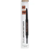 Revolution Duo Brow Definer olovka za obrve Light Brown 0,25g