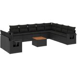 vidaXL 11-dijelni set vrtnih sofa od poliratana s jastucima crni | shoptok.hr