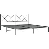  Metalni okvir za krevet s uzglavljem crni 183x213 cm | shoptok.hr