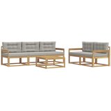  Set vanjskih sofa s jastukom 6 pcs Bijela i svjetlosiva | shoptok.hr