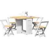 vidaXL 5-dijelni blagovaonski set Corona sklopivi bijeli od borovine | shoptok.hr
