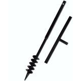 vidaXL Crna čelična burgija za zemlju sa svrdlom i ručkom 80mm dupla spirala | shoptok.hr