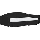  Dnevni krevet na razvlačenje s ladicama crni 100x200 cm tkanina | shoptok.hr