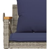  Klupa za ljuljanje s jastucima siva 109x62x40 cm od poliratana | shoptok.hr