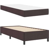  Postelja z vzmetnico Rjava 80 x 200 cm Tkanina & Inženirski les | Shoptok.si