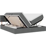 vidaXL postelja s shranjevanjem temno siva 200 x 200 cm umjetno usnje, (5000100710) | Shoptok.si