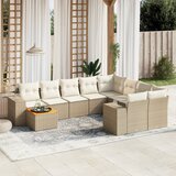 vidaXL 10-dijelni set vrtnih sofa s jastucima bež od poliratana | shoptok.hr