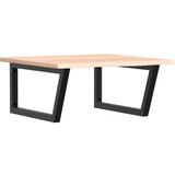  Zidna polica za umivaonik od čelika i masivne hrastovine Smeđa 60 x 60 x 2 cm | Shoptok.si