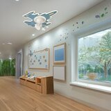  LED Dečije prigušiva stropno svetlo sa ventilatorom LED/63W/230V 3000/4000/6000K plavo | Eponuda.com