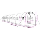  Rastlinjak z jeklenim okvirjem bel 36 m² 18x2x2 m | Shoptok.si