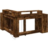  Radni stol s LED svjetlima boja hrasta 152x152x91 cm drveni | shoptok.hr